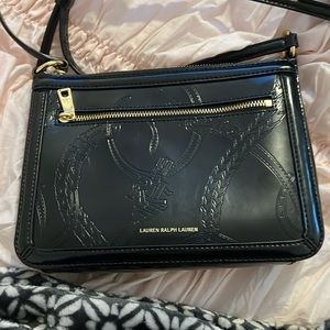 Lauren Ralph Lauren Black Patent Leather Crossbody